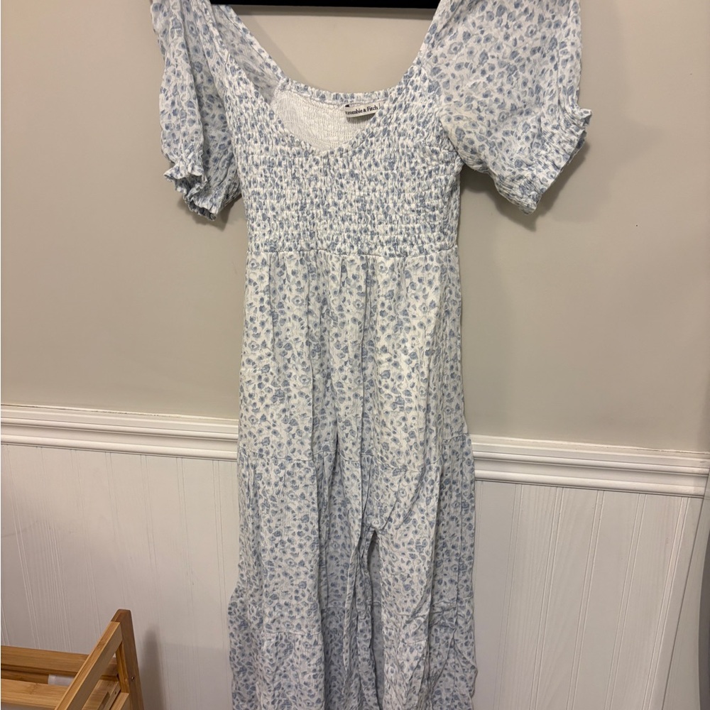 Abercrombie & Fitch Light Blue Floral Midi Dress